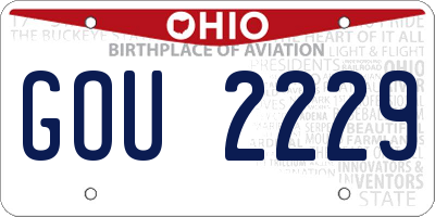 OH license plate GOU2229