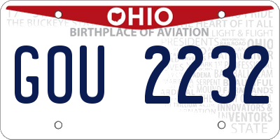 OH license plate GOU2232