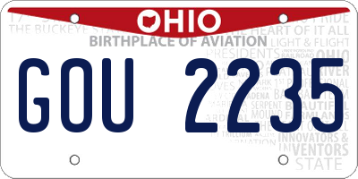OH license plate GOU2235