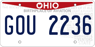 OH license plate GOU2236