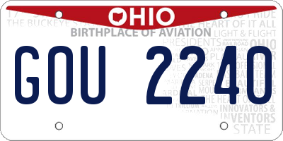 OH license plate GOU2240