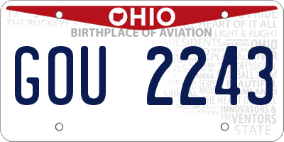 OH license plate GOU2243
