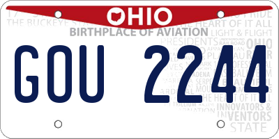 OH license plate GOU2244