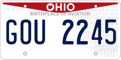 OH license plate GOU2245