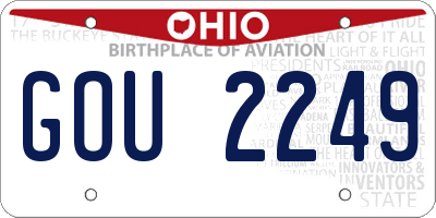 OH license plate GOU2249
