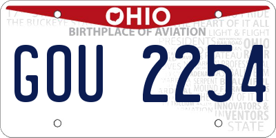 OH license plate GOU2254