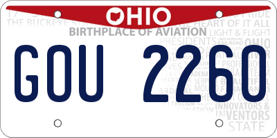 OH license plate GOU2260