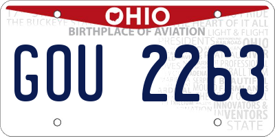OH license plate GOU2263