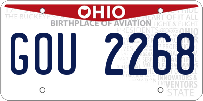 OH license plate GOU2268
