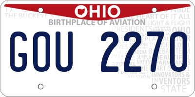 OH license plate GOU2270