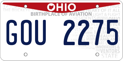 OH license plate GOU2275