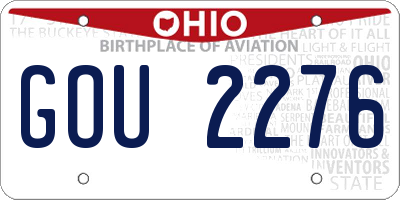 OH license plate GOU2276