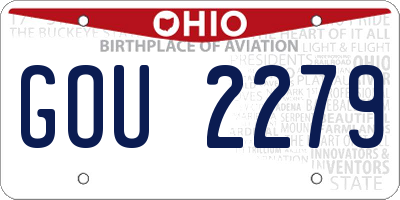 OH license plate GOU2279
