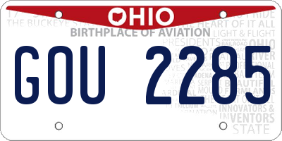 OH license plate GOU2285