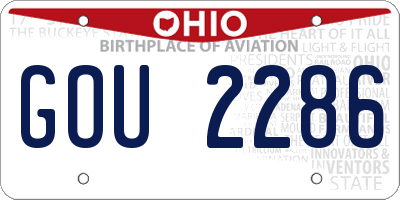 OH license plate GOU2286