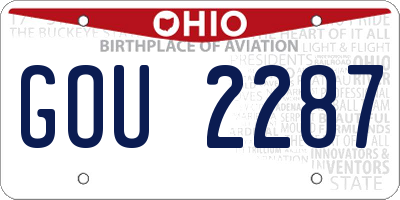 OH license plate GOU2287