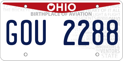 OH license plate GOU2288