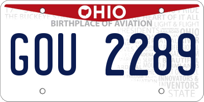 OH license plate GOU2289