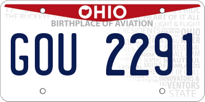 OH license plate GOU2291