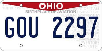 OH license plate GOU2297