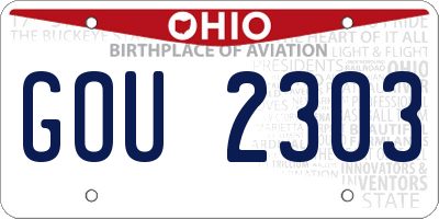 OH license plate GOU2303