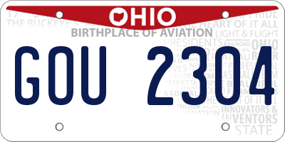 OH license plate GOU2304