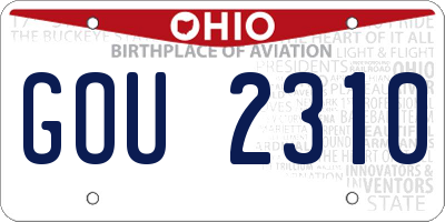 OH license plate GOU2310