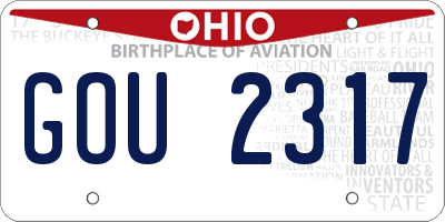 OH license plate GOU2317