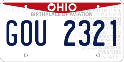 OH license plate GOU2321