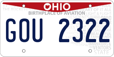 OH license plate GOU2322