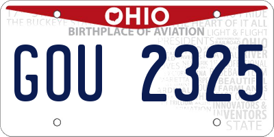 OH license plate GOU2325