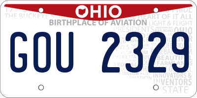 OH license plate GOU2329