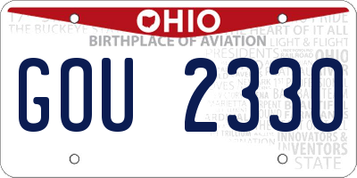 OH license plate GOU2330