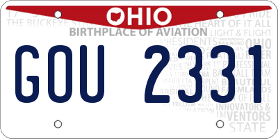 OH license plate GOU2331