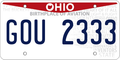 OH license plate GOU2333