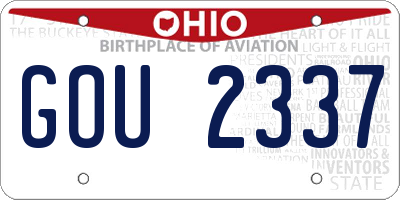 OH license plate GOU2337