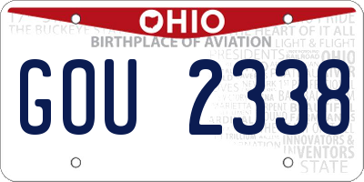 OH license plate GOU2338