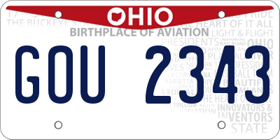 OH license plate GOU2343
