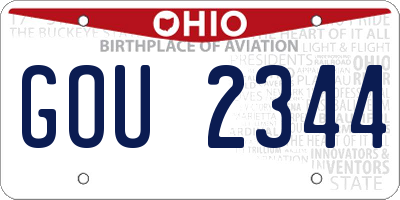 OH license plate GOU2344