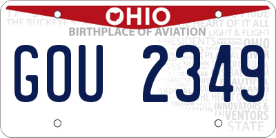 OH license plate GOU2349