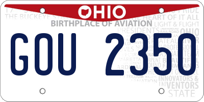 OH license plate GOU2350