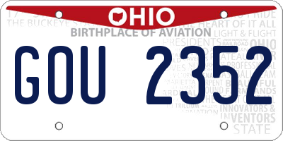 OH license plate GOU2352