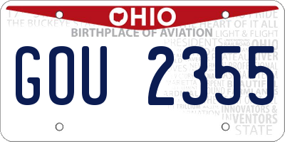 OH license plate GOU2355
