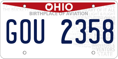 OH license plate GOU2358