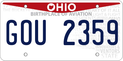 OH license plate GOU2359