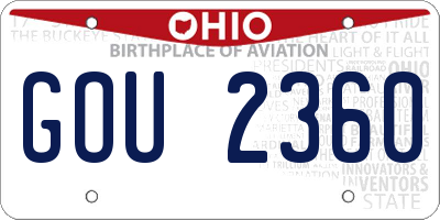 OH license plate GOU2360