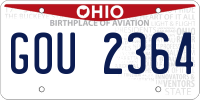OH license plate GOU2364