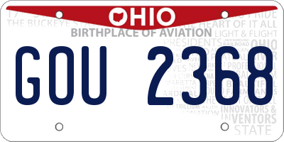 OH license plate GOU2368