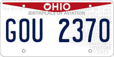 OH license plate GOU2370
