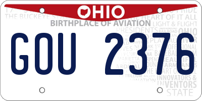 OH license plate GOU2376